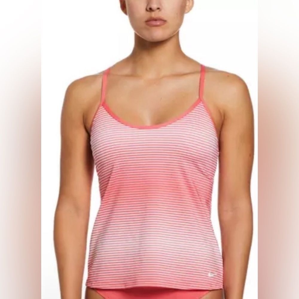 Nike Women's Racerback Tankini Top-Stripe in‎ Pink size XXL NWOT